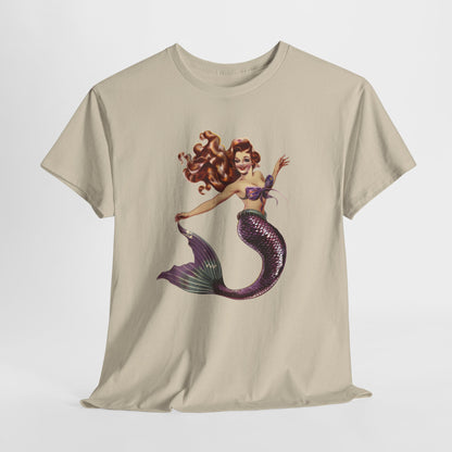 Vintage Pinup Style Graphic Mermaid Tee, All-Gender