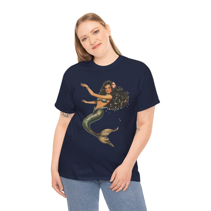 Vintage Pinup Style Graphic Mermaid Tee, All-Gender