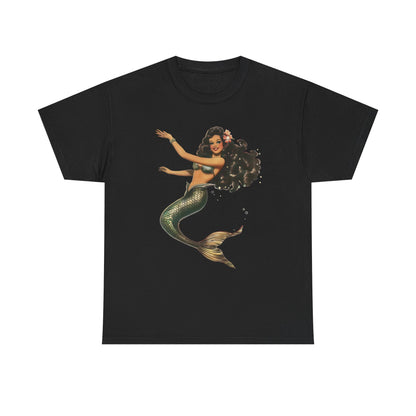Vintage Pinup Style Graphic Mermaid Tee, All-Gender