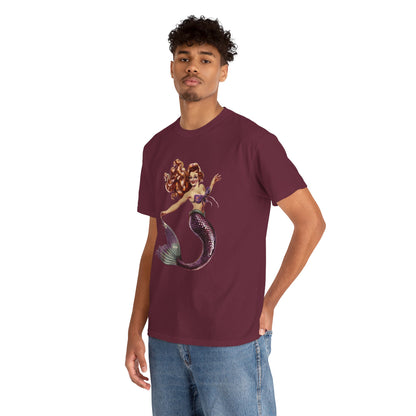 Vintage Pinup Style Graphic Mermaid Tee, All-Gender