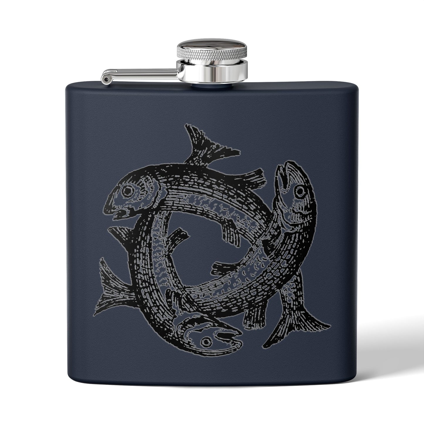 6oz Stainless Steel Flask - Three Fish Crest