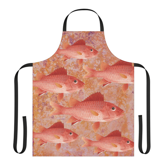 The Maker's Apron - Something's Fishy, Coral Pink