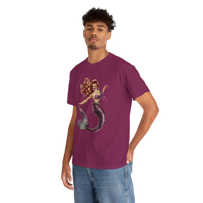 Vintage Pinup Style Graphic Mermaid Tee, All-Gender