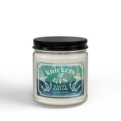 Knicker's & Gin "Salty Sailor" Scented Soy Candle - Glass Jar (4oz & 9oz)