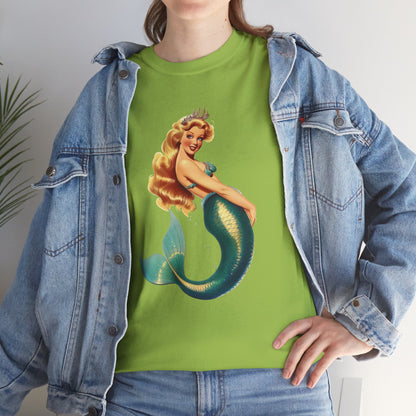 Vintage Pinup Style Graphic Mermaid Tee, All-Gender