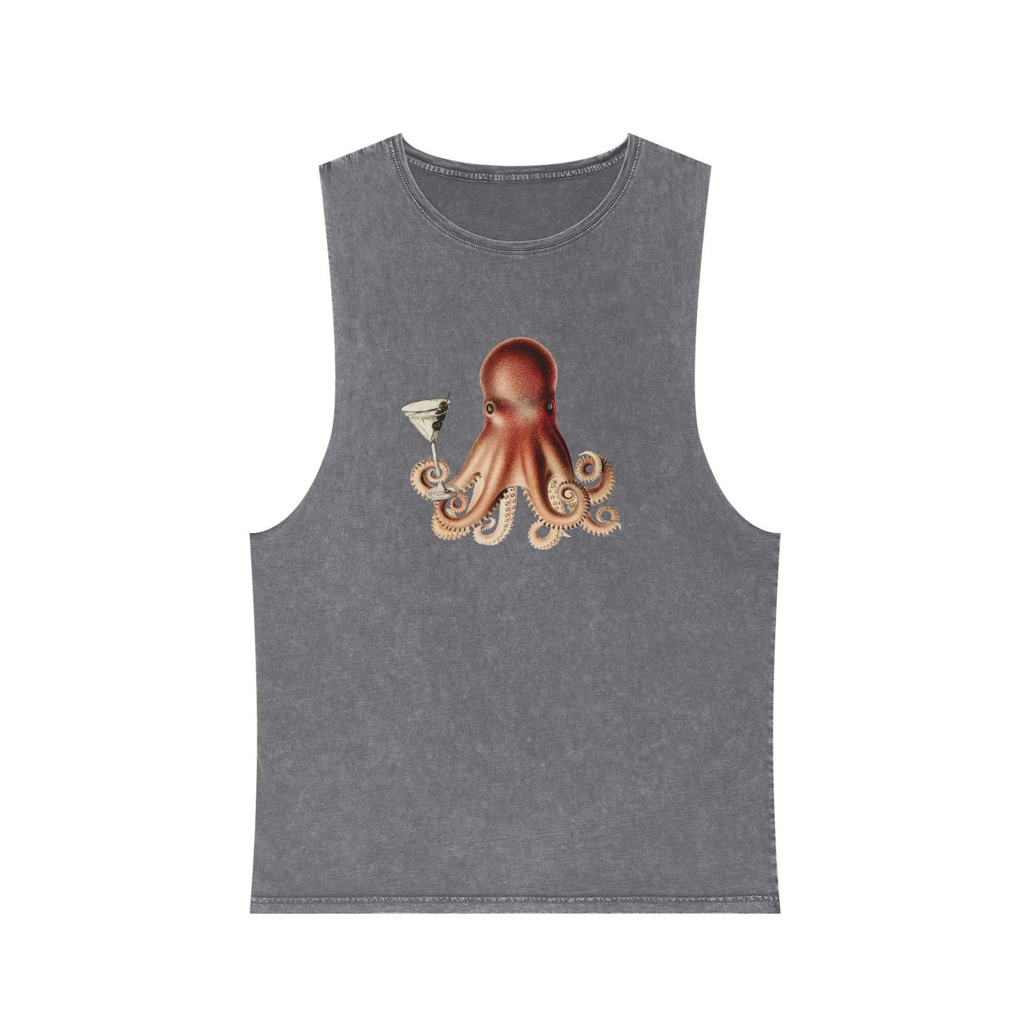 Stonewash Unisex Tank Top - Happy Hour Octopus