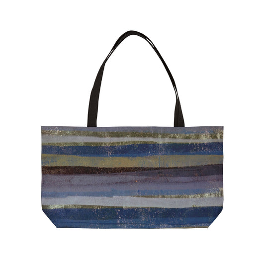 The Weekender Bag - Rustic Stripe, Purple Mountains
