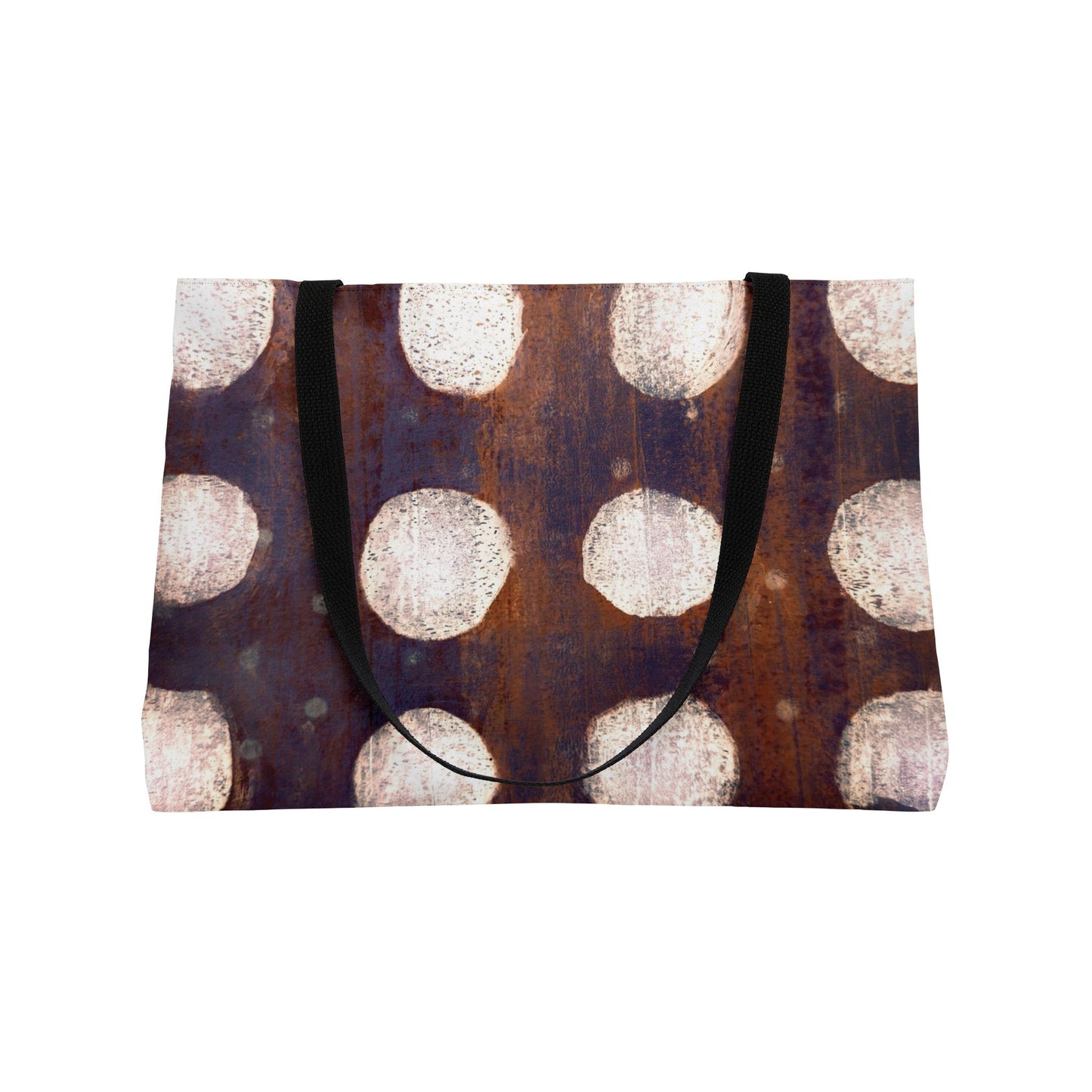 The Weekender Tote Bag - Painterly Polka Dot, Amethyst and Bronze