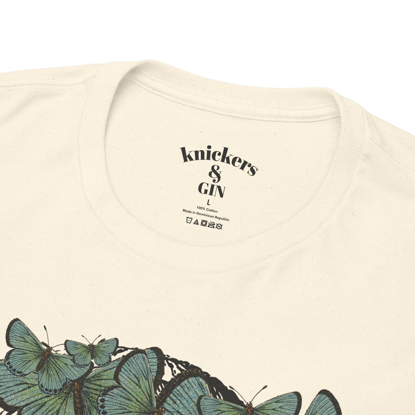 Garden Goddess Graphic Tee - Classical Bust with Green Butterfly Crown