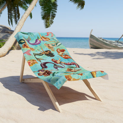 Vintage Mermaid Pin-Up Beach Towel