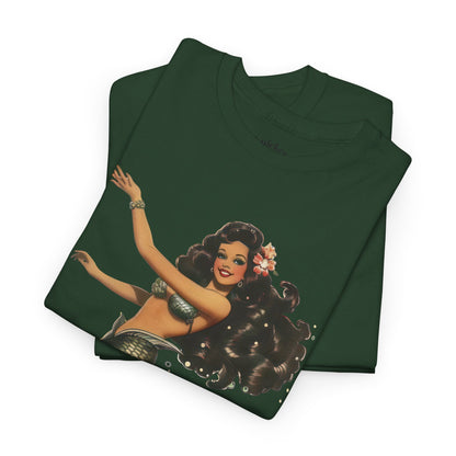 Vintage Pinup Style Graphic Mermaid Tee, All-Gender