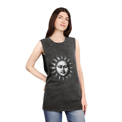 Stonewash Unisex Tank Top - Vintage Sun Graphic