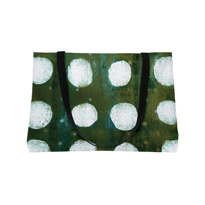 The Weekender Tote Bag - Painterly Polka Dot, Emerald and Algae
