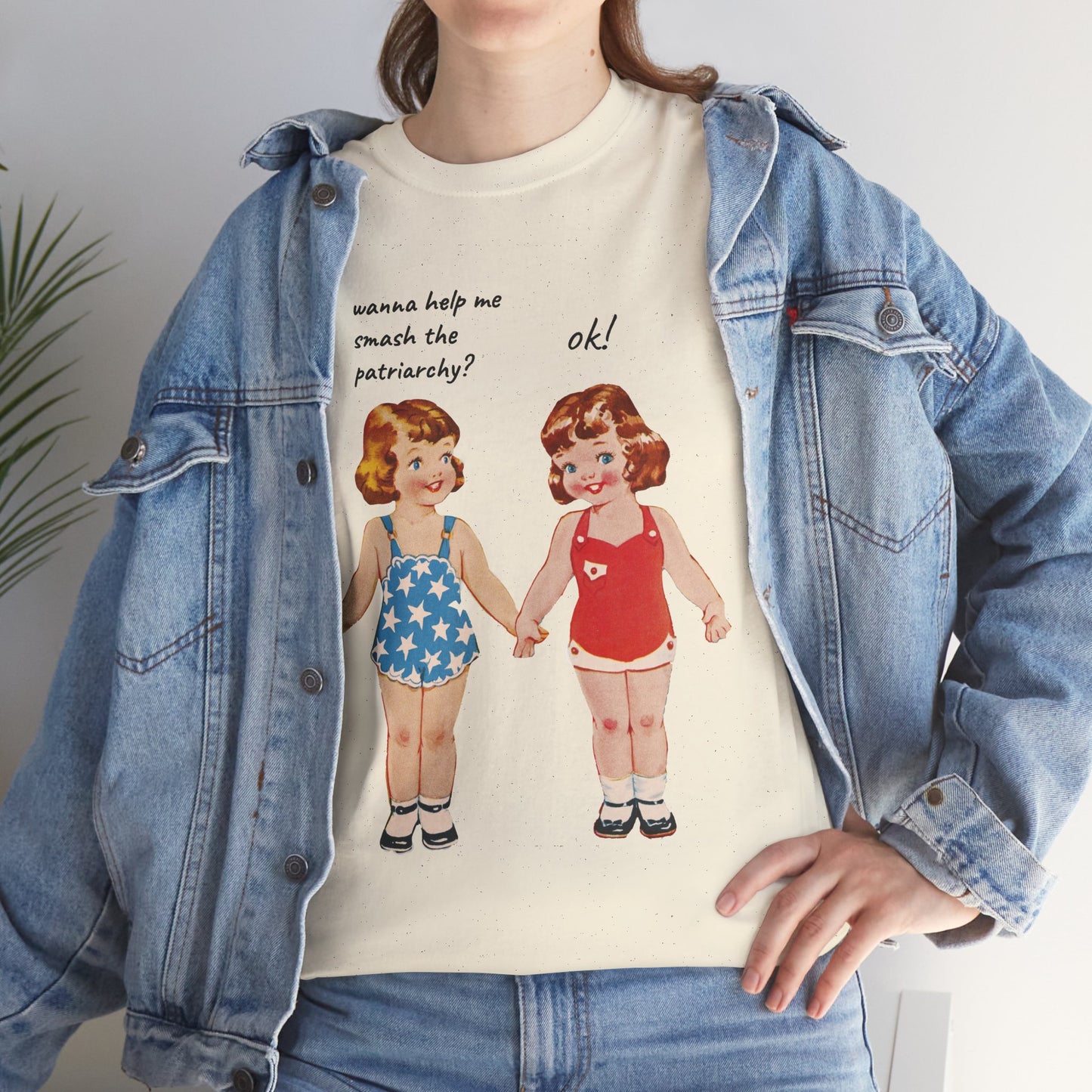 Vintage Paper Doll Retro Graphic T-Shirt - Smash the Patriarchy