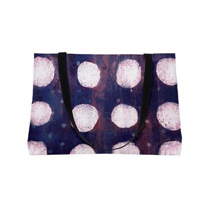 The Weekender Tote Bag - Painterly Polka Dot, Cobalt and Rust