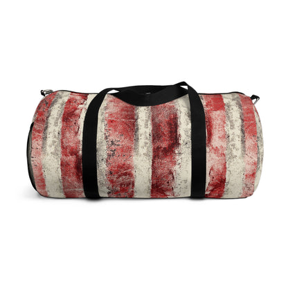 The Durable Duffle Bag - Rustic Stripe, Sangria