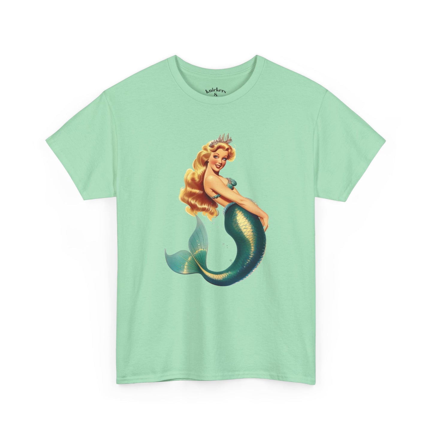 Vintage Pinup Style Graphic Mermaid Tee, All-Gender
