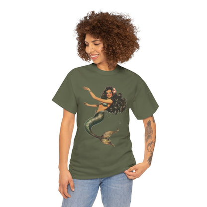 Vintage Pinup Style Graphic Mermaid Tee, All-Gender
