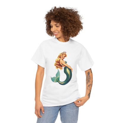 Vintage Pinup Style Graphic Mermaid Tee, All-Gender