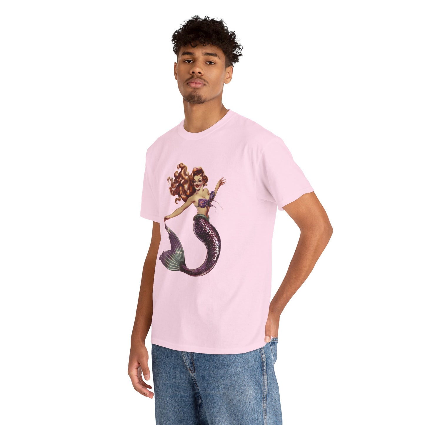 Vintage Pinup Style Graphic Mermaid Tee, All-Gender
