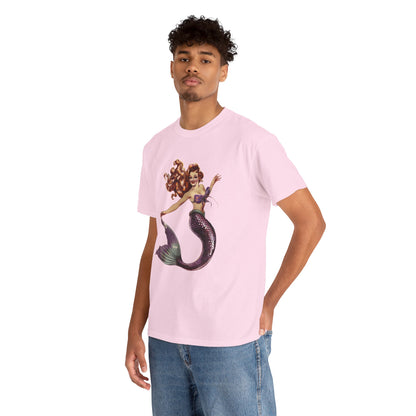 Vintage Pinup Style Graphic Mermaid Tee, All-Gender