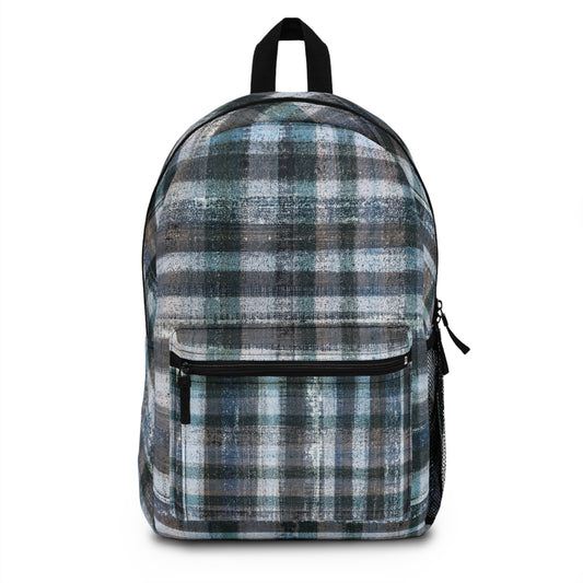 The Art On Your Back Pack - Rustic Plaid, Aquamarine