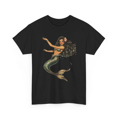 Vintage Pinup Style Graphic Mermaid Tee, All-Gender