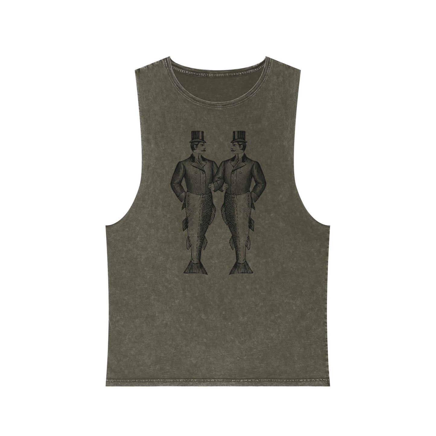 Stonewash Unisex Tank Top - Mermen Graphic