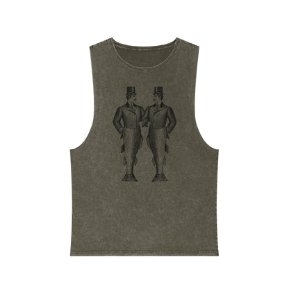 Stonewash Unisex Tank Top - Mermen Graphic