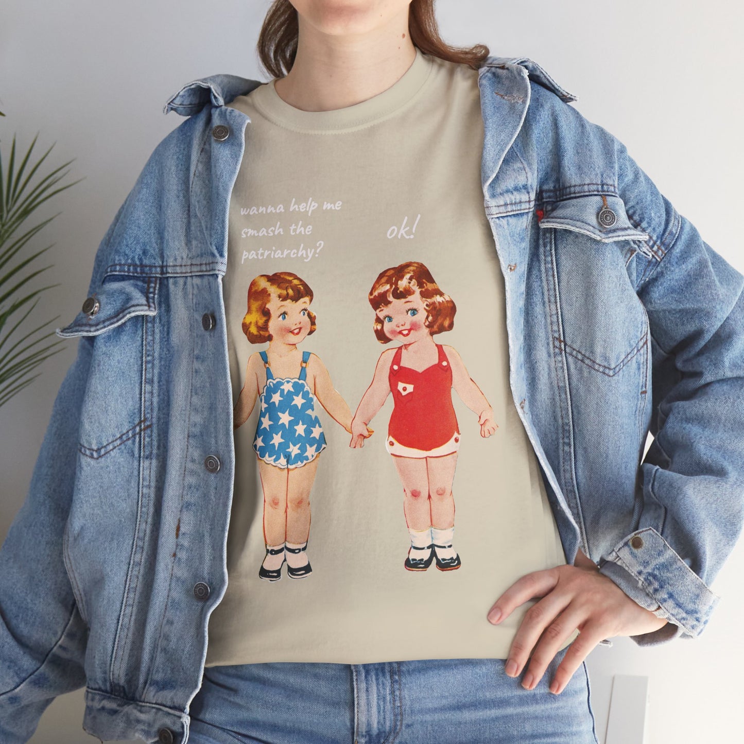 Vintage Paper Doll Retro Graphic T-Shirt - Smash the Patriarchy