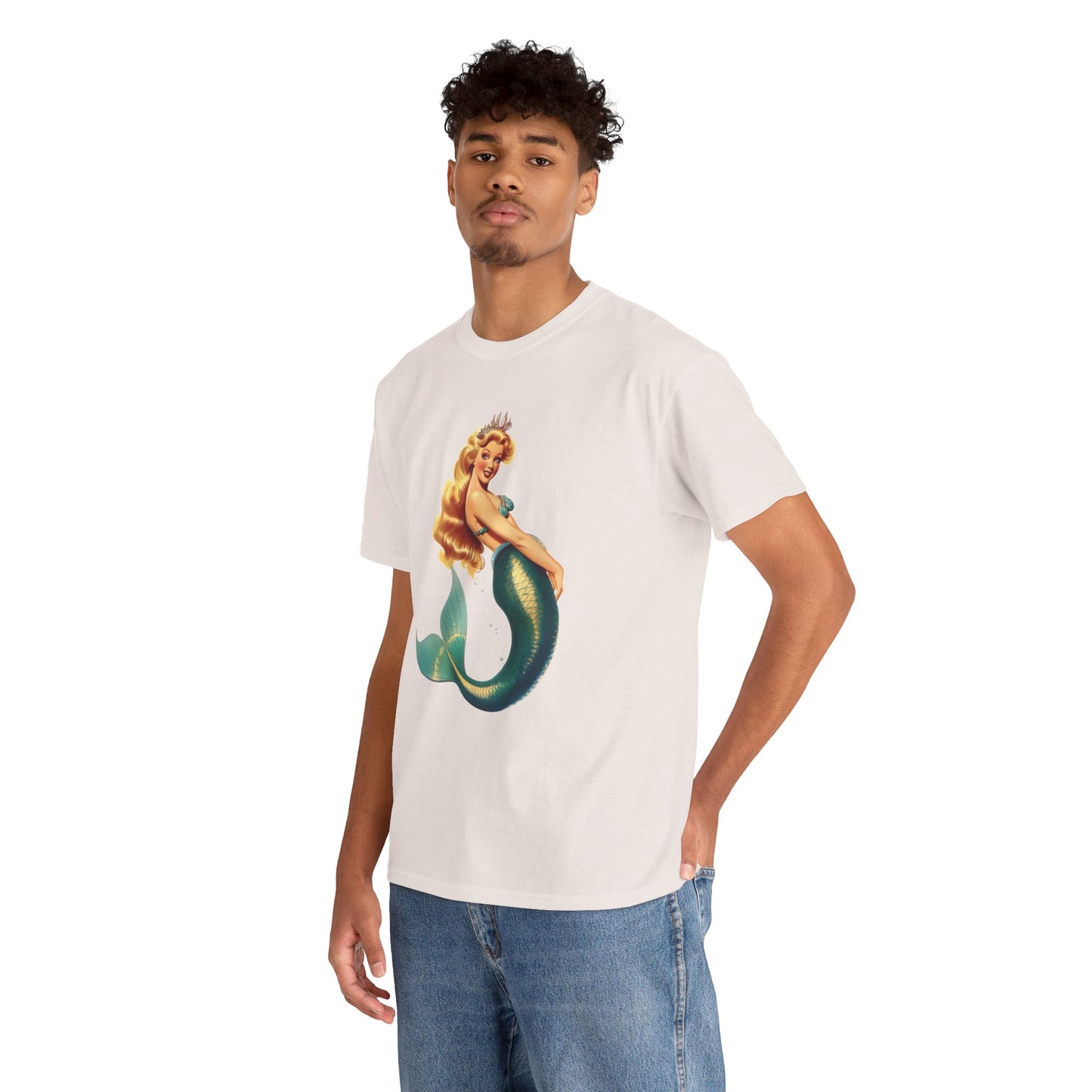 Vintage Pinup Style Graphic Mermaid Tee, All-Gender
