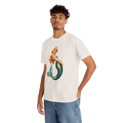 Vintage Pinup Style Graphic Mermaid Tee, All-Gender