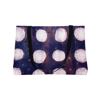The Weekender Tote Bag - Painterly Polka Dot, Cobalt and Rust