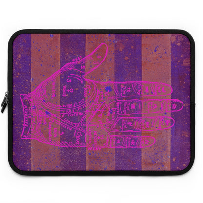 The Laptop Sleeve - Circus Tent Stripe, Palmistry Hand Pink