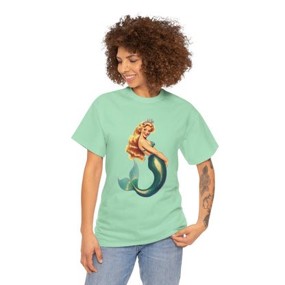 Vintage Pinup Style Graphic Mermaid Tee, All-Gender