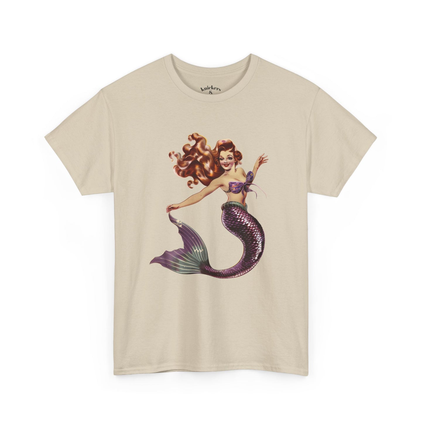 Vintage Pinup Style Graphic Mermaid Tee, All-Gender