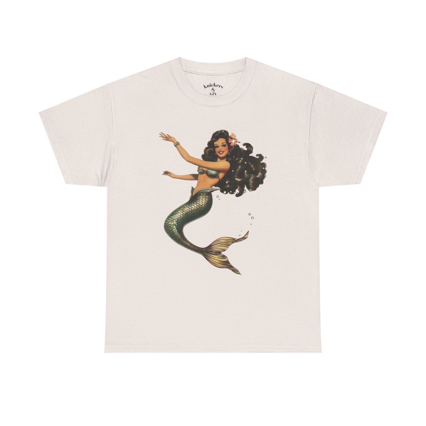 Vintage Pinup Style Graphic Mermaid Tee, All-Gender