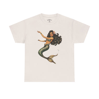 Vintage Pinup Style Graphic Mermaid Tee, All-Gender