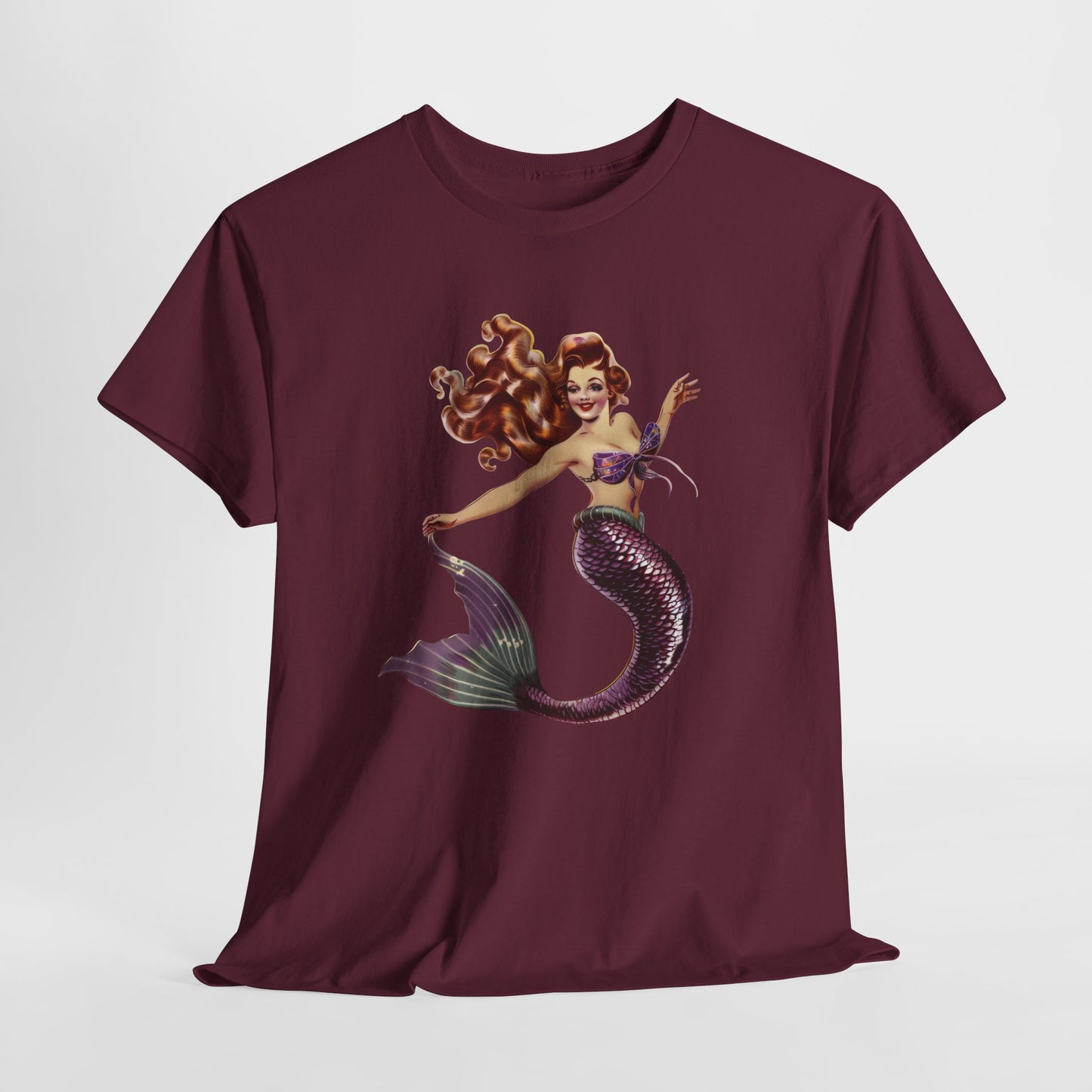 Vintage Pinup Style Graphic Mermaid Tee, All-Gender