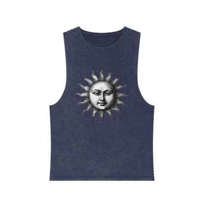 Stonewash Unisex Tank Top - Vintage Sun Graphic