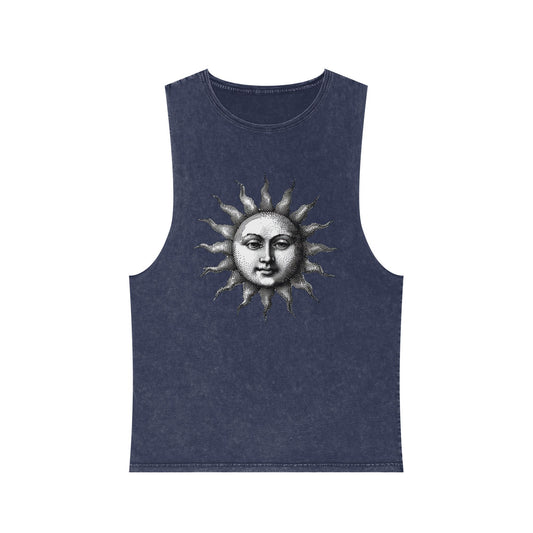 Stonewash Unisex Tank Top - Vintage Sun Graphic