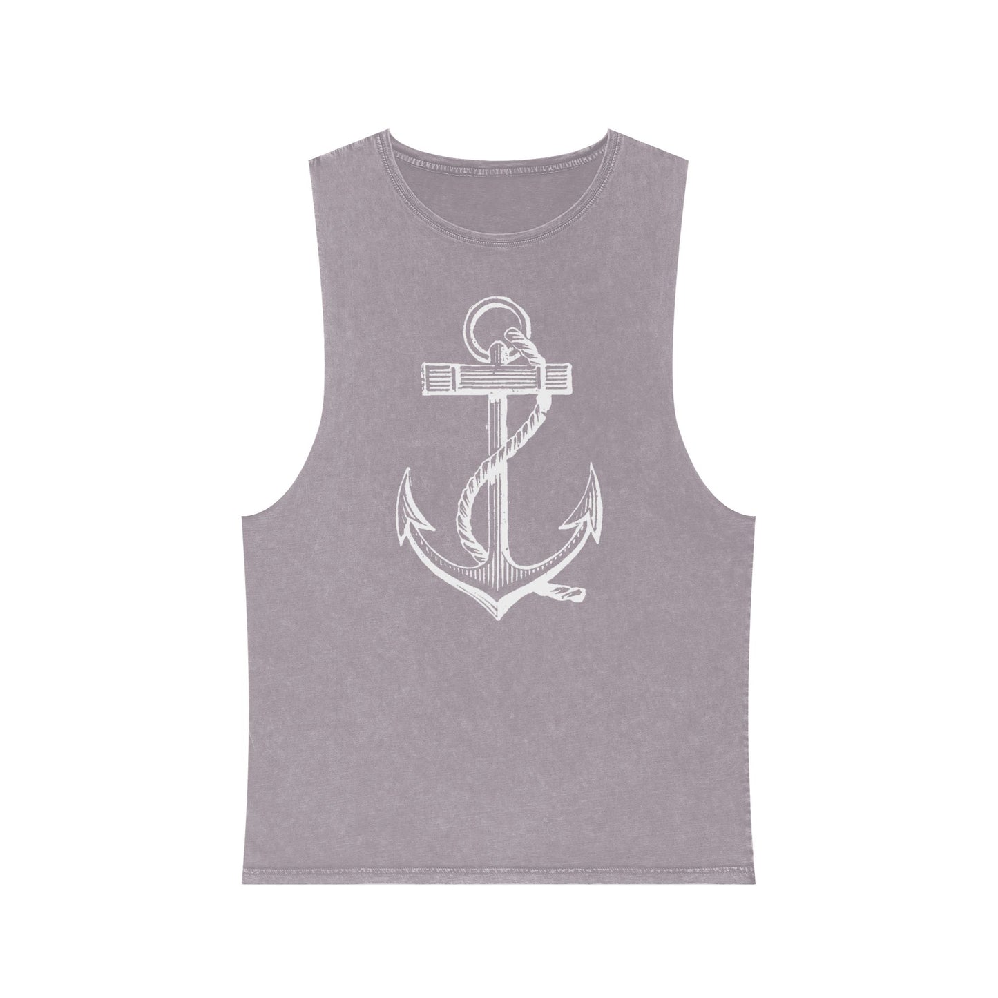 Stonewash Unisex Tank Top - Vintage Nautical Anchor Graphic