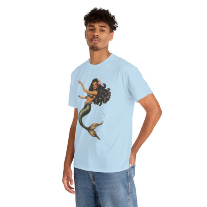 Vintage Pinup Style Graphic Mermaid Tee, All-Gender