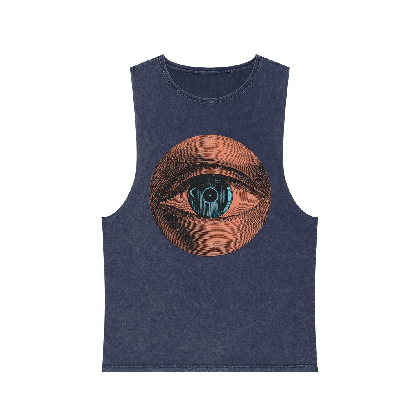 Stonewash Unisex Tank Top - Retro Eye Graphic