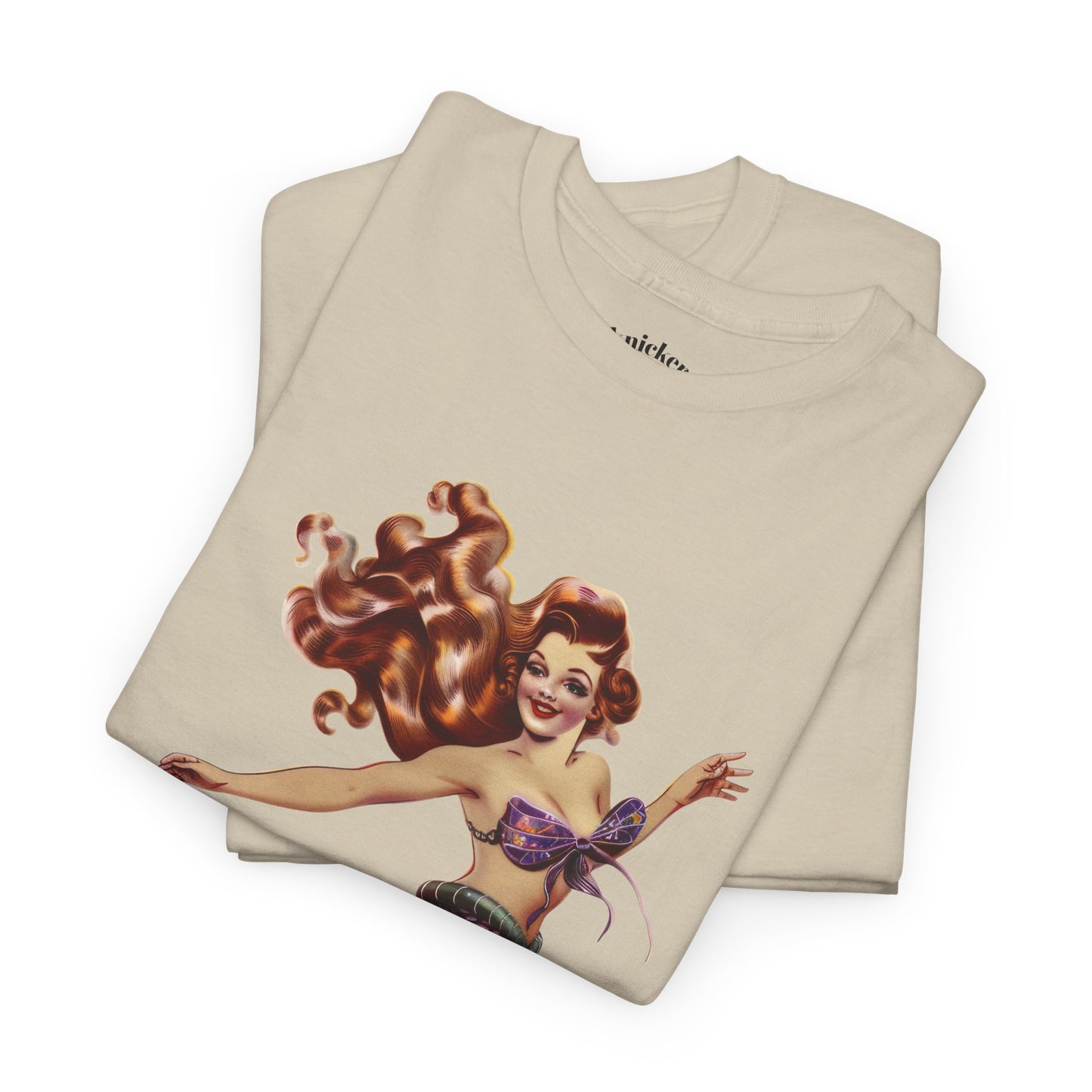 Vintage Pinup Style Graphic Mermaid Tee, All-Gender