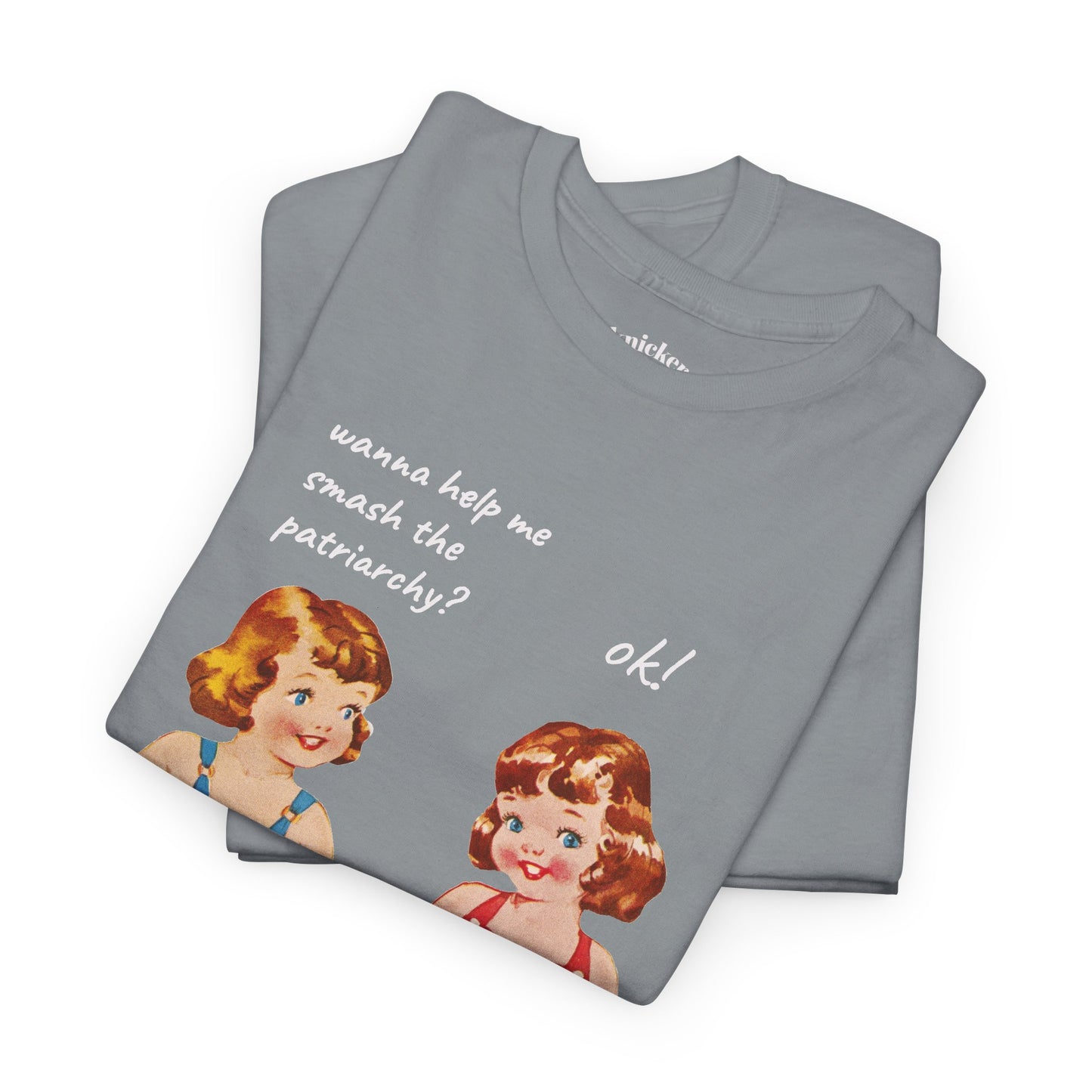 Vintage Paper Doll Retro Graphic T-Shirt - Smash the Patriarchy
