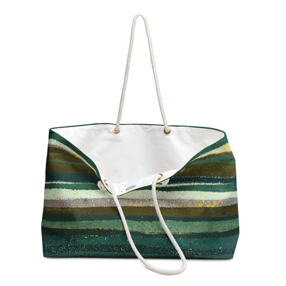 The Weekender Bag - Rustic Stripe, Jade