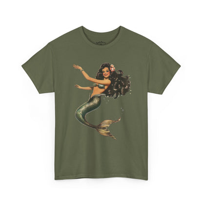 Vintage Pinup Style Graphic Mermaid Tee, All-Gender