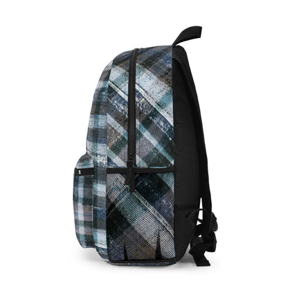 The Art On Your Back Pack - Rustic Plaid, Aquamarine