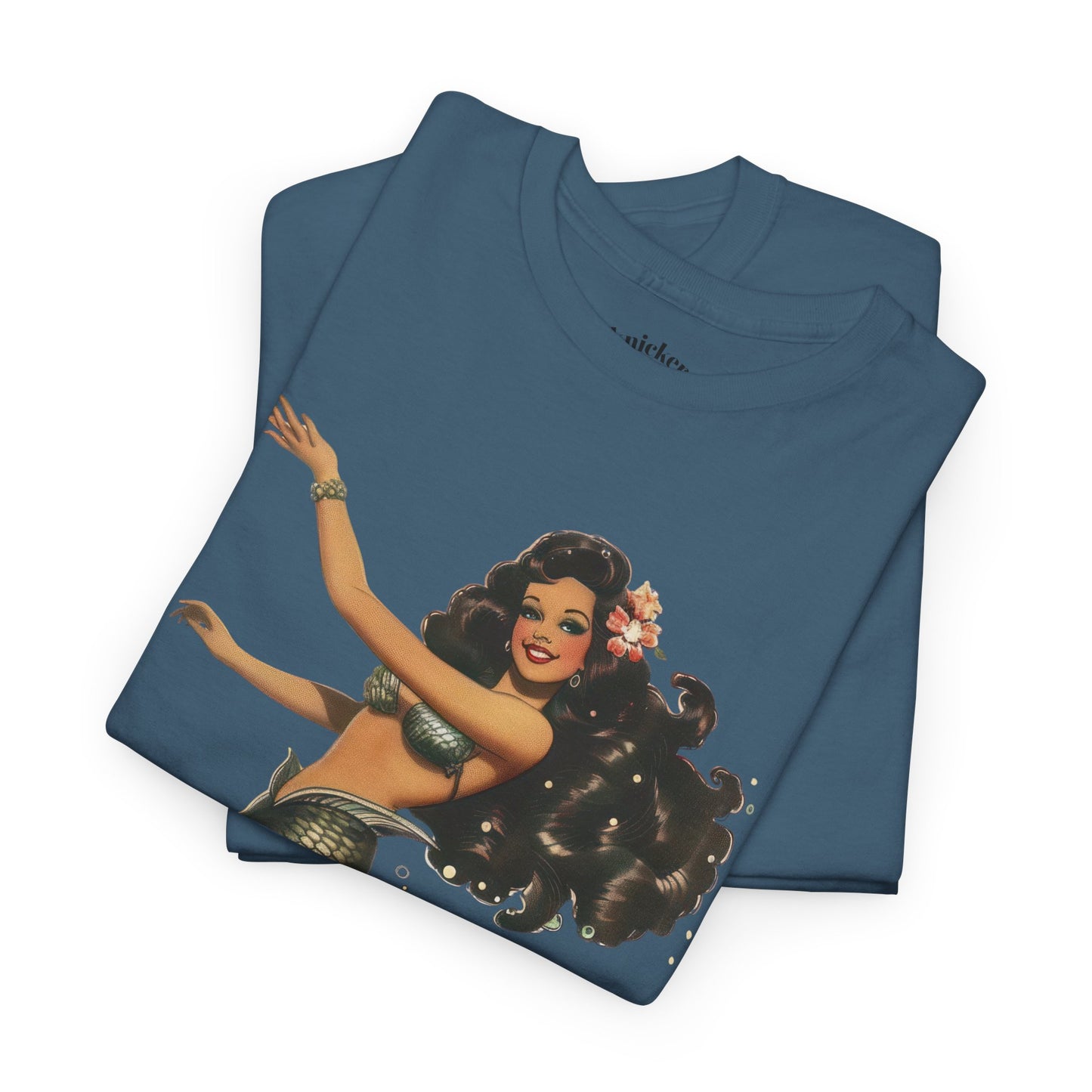 Vintage Pinup Style Graphic Mermaid Tee, All-Gender